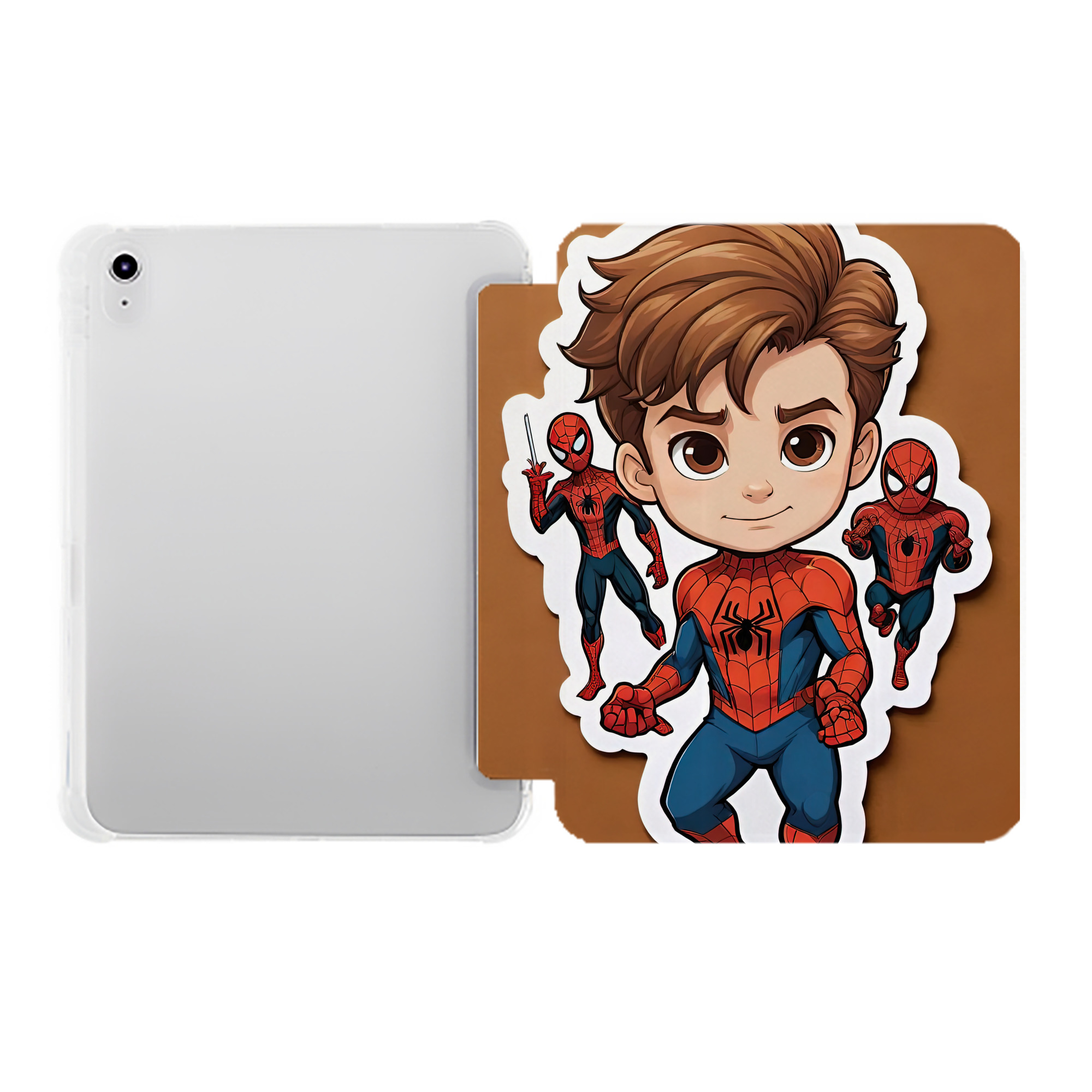 （画像用） Spider Man スパイダーマン IPad ケース ペン収納付き 三つ折りスタンド PUレザー×シリコン 対応機種9.5/10.5/10.9インチ